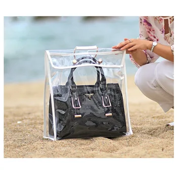 Ceļojumu soma, aksesuāri, Skaidrs, Putekļu Necaurlaidīgs Maiss Gadījumā Organizators Sieviete Caurspīdīga Somiņa Aizsargs Turētājs Modes Ceļojumu Beach