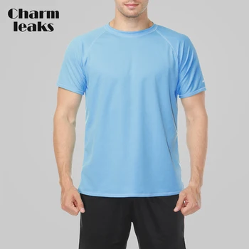 Charmleaks Vīriešiem Rashguard Dry-fit Krekli Vīriešu Loose Fit vienkrāsainu Kreklu, UV-Aizsardzība, Izsitumi Aizsargs Top UPF 50+ Pludmali, Valkāt