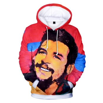 Che Guevara 3D Iespiesti 2018 Jaunu Modes Hoodies Sieviešu/Vīriešu garām Piedurknēm Gadījuma Kapuci sporta Krekli Moderns Streetwear Hoodies