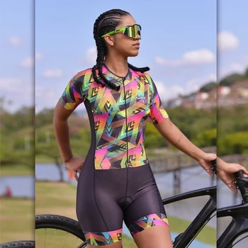Ciclopp Riteņbraukšana Skinsuit Sievietēm Ar Īsām Piedurknēm Triatlona Piemērots Vasaras Apģērbu Komplekts Go Pro Viens Gabals Velosipēdu Kleita Jumpsuit Ciclismo