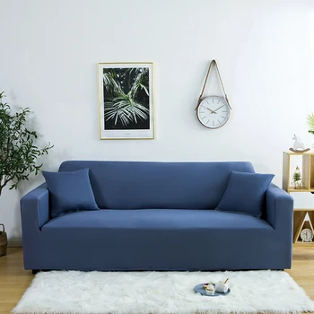 Ciets Zilā Krāsa Plīša Sabiezēt Elastīgs Sofa Cover Universal Frekvencēs Slipcover Stiept Dīvāns Segums Dzīvojamās Istabas Dīvāna Pārsegs