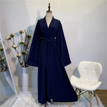Cietā Kimono Atvērt Abaya Dubaija Kaftan Musulmaņu Kleita, Hijab Abayas Sieviešu Drēbes Africaine Femme Caftan Turku Islāma Apģērba Omāna