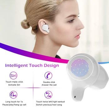 Cigfun TWS Bluetooth 5.0 Austiņas Mini Bezvadu Earbuds Sporta Ūdensizturīgs Stereo Austiņas ar Mikrofonu, Telefona