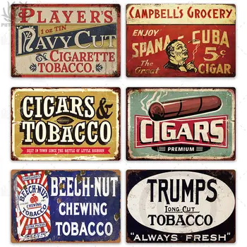 Cigāri Vintage Skārda Zīme Tabakas Metāla Zīme, Sienas Dekori Cigāru Veikals Metāla Plāksne