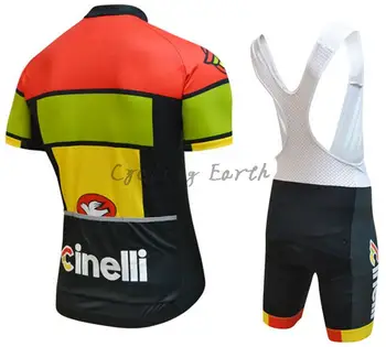 Cinelli pro komanda Vīriešu Vasaras īsām piedurknēm riteņbraukšana džersija bikses, kombinezoni ar krūšdaļu krekls kopumu apģērbu MTB ropa ciclismo Elpojošs sacīkšu valkā
