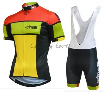 Cinelli pro komanda Vīriešu Vasaras īsām piedurknēm riteņbraukšana džersija bikses, kombinezoni ar krūšdaļu krekls kopumu apģērbu MTB ropa ciclismo Elpojošs sacīkšu valkā