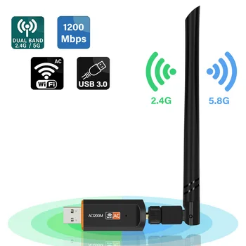 Cioswi 2.4 G&5G WD-4603AC Mini Tīkla Karte USB WiFi Adapteri 1200mbps divjoslu Wi-Fi Antenu WiFi Dongle Ethernet WiFi Uztvērējs