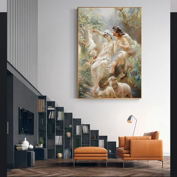 Citon Audekls, Eļļas glezna Konstantīns Makovsky《Alegorisks Skatuves》Mākslas Plakāta Attēlu Mūsdienu Sienas Dekori Mājas Apdare
