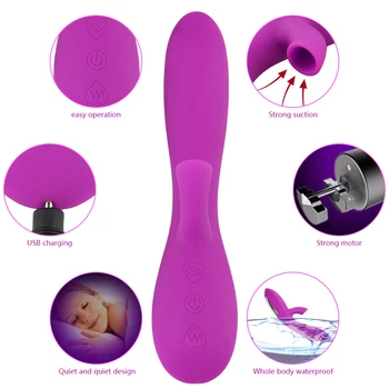 Cocolili Spēcīgu Iesūkšanas Krūšu galu Zīdējs Dildo Klitora Vibrators Massager G-spot Stimulators Ātruma Regulēšana 10 Režīmos USB Uzlāde