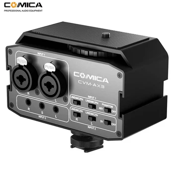 Comica SPM-AX3 XLR Audio Pults Adapteris Preamplifier Dual XLR mikrofona/3.5 mm/6.35 mm Ostas Pults Canon, Nikon spoguļkameras&Videokameras