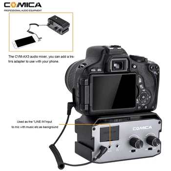 Comica SPM-AX3 XLR Audio Pults Adapteris Preamplifier Dual XLR mikrofona/3.5 mm/6.35 mm Ostas Pults Canon, Nikon spoguļkameras&Videokameras