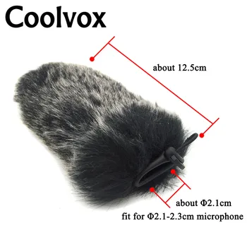 Coolvox Audio Mākslīgās Kažokādas Vēja Vairogs MIC Priekšējā Vējstikla Austiņas Sony BOYA Interviju Kondensatora Mikrofons 12.5 cm