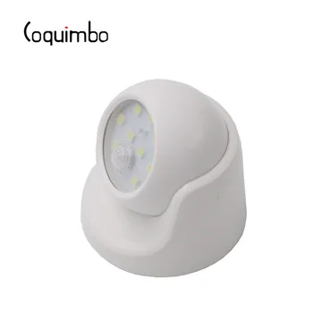 Coquimbo 9 LED Kustību Sensors Nakts Gaisma 360 Grādu Rotācijas Portatīvo Nakts Lampas Auto IS Infrasarkanais Sensors, Sienas Lampas Koridors