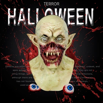 Cosmask Halloween Asiņaini Biedējošu Maskas Pieaugušajiem Zombiju Monstru Vampīru Maska, Lateksa Kostīms Puse Pilnu Galvas Maska