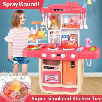 Cozinha Infan Classic Izlikties, Spēlēt Virtuves Rotaļlietas Atdarināt Šefpavārs Gaismas Virtuves Komplekti Pavārs Meitene Dāvanu Rotaļlietas Miniatūras Pārtikas
