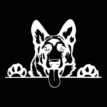 Creative Auto Uzlīme Mūsdienu Mākslas Dzīvnieku Vinila vācu Aitu Suns, Melns/Sudraba Smieklīgi Aksesuāri, PVC Decal,16cm*11cm