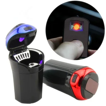 Creative Auto pelnu trauku Atkritumu Noņemams Cigarešu Šķiltavas ar LED Gaismas un Vāku