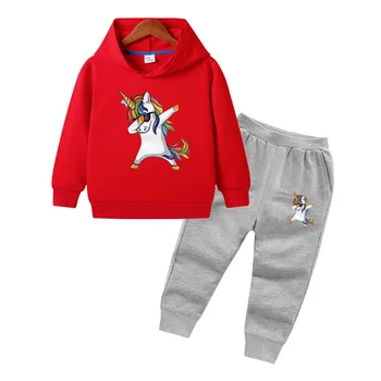 Cute Baby Meitenes Bērniem, Hoodies Komplekti Bērnu Modes Unicorn Karikatūra Izdrukāt Džemperi Apģērbu Valkāt Zīdainis, Mazulis, Zēns, Meitene Apģērbs