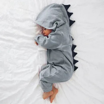 Cute baby drēbes, Jaundzimušā bērna Baby Boy Meitene Dinozauru Kapuci Romper Jumpsuit bērnu ar garām piedurknēm rudens ziemas Tērpiem ropa bebe
