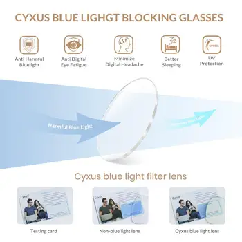 Cyxus Zilā Gaisma Pretbloķēšanas Datoru Brilles TR90 Viegls Rāmis Anti UV Acu Celms Lasīšanas Brilles Sievietēm, Vīriešiem 8010
