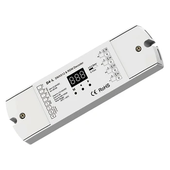 D4-L 4 kanālu RDM DMX512 dekoderi DC12V 24V 20.5 A 4CH*5.A PWM konstanta sprieguma LED DMX Kontrolieris RGB RGBW LED Lentes