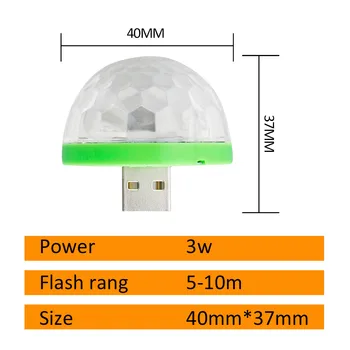 DC 5V, LED Stage Light 3W Led Disko Bumbu, gaismas 2 Režīmā Mini Lāzera Skatuves Apgaismojums USB Interfeiss Lampas Joslā Mājās Partijas Apdare