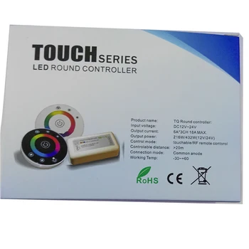 DC12V-DC24V LED Touch Kārta RGB Kontrolieris 18A 7 Atslēgas RF Tālvadības pults, lai 3528 2835 5050 LED sloksnes gaismas