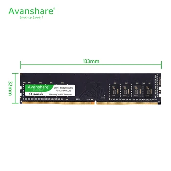 DDR4 Ram Atmiņa 4 GB 8 GB 16 GB 32 GB 2400MHz 2666MHz 3200MHz 288Pin Mūža Garantija ātrgaitas Desktop Intel AMD ar Avanshare