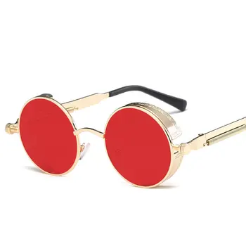 DHM Metāla Kārtas Steampunk Saulesbrilles, Vīriešu un Sieviešu Modes Brilles Zīmola Dizainere Retro Rāmis Vintage Brilles UV400