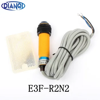 DIANQI Atsauksmes reflekss pārdomas fotoelektrisks slēdža sensoru E3F-R2N2 DC NPN NC diametrs 18mm 2m attāluma Mērītāju
