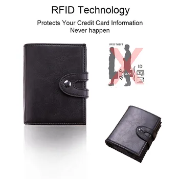 DIENQI Vintage Ādas RFID Pretbloķēšanas Kartes Turētāju Mens Smart Business Seifs Lielo Banku Kredītkarti Turētājs Kabatas Gadījumā Aizsargs Soma