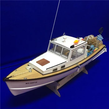 DIY 1:18 garneļu laivu modelis Samontēti komplektu Augsta simulācijas elektriskās tālvadības jūras bērnu dzimšanas dienas dāvana