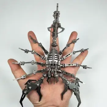 DIY 3D Scorpion Metāla Puzzle Modelis DIY Samazināt Apkopot Jigsaw Rotaļlietas Darbvirsmas Apdare Dāvanu Audlt bērniem Samontēti modelis