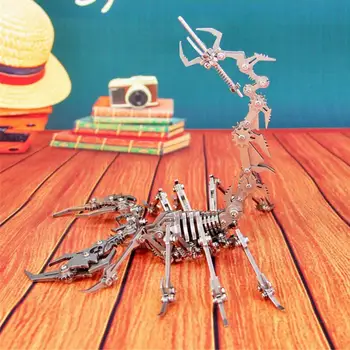 DIY 3D Scorpion Metāla Puzzle Modelis DIY Samazināt Apkopot Jigsaw Rotaļlietas Darbvirsmas Apdare Dāvanu Audlt bērniem Samontēti modelis