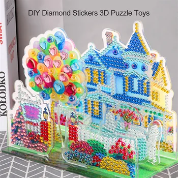 DIY 5D Dimanta Glezna 3D-trīsdimensiju Puzzle Attēlu Cross Stitch Komplekti Kristāla Rhinestone Mākslas Mājas Dekoru Īpašas Formas