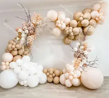 DIY Balonu Vainags Arku Komplekts Balonu Dzimšanas dienas svinības, Kāzu Lateksa White Retro Ādas Baby Dušas Fona Dekorēšana Baloon