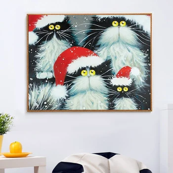 DIY Rāmjiem Eļļas Glezna, Ko Numuri Ziemassvētku dzīvniekiem Loga Bildes Kanvas Glezna Uz Dzīvojamās Istabas Sienas Mākslas Mājas Dekoru