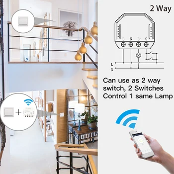 DIY Smart WiFi Gaismas LED Reostats Slēdzis Smart Life/Tuya APP Tālvadības 1/2 Veidu Slēdzis,kas Darbojas ar Alexa Echo Google Home