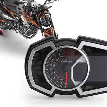 DIY Universal1,2,4 cilindru LCD Motociklu Sacīkšu Ielā Velosipēdu Spidometrs, Odometrs, APGR. / min Ātrumu, Degvielas Rādītājs 13000RPM