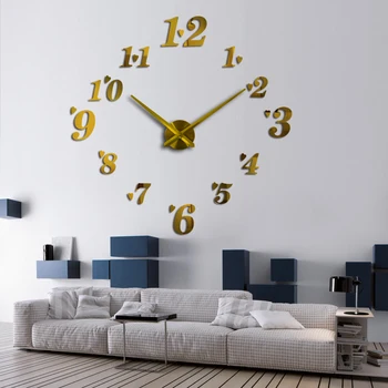 DIY jaunu modes pulkstenis skatīties dzīvojamo Istabu, Kvarca, Akrila Spoguļa efektu mājas dekoram Modernu Sienas Uzlīmes joprojām dzīvi