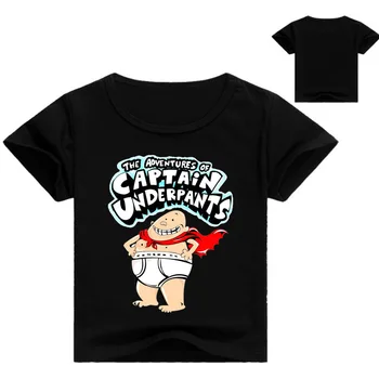 DLF 2-16Y Gudrs Kapteinis Apakšbikses T Krekls Bērniem Smieklīgi Anime Tshirt Bērniem, Multiplikācijas Filmu Īsām Piedurknēm Apģērbs Grupa Zēni Top