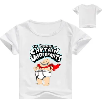 DLF 2-16Y Gudrs Kapteinis Apakšbikses T Krekls Bērniem Smieklīgi Anime Tshirt Bērniem, Multiplikācijas Filmu Īsām Piedurknēm Apģērbs Grupa Zēni Top