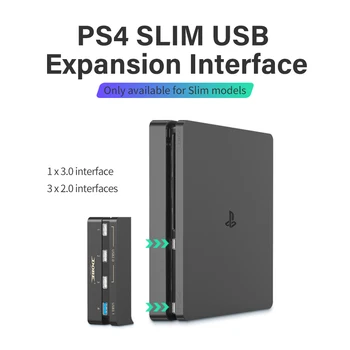 DOBE USB Hub Par PS4 Slim 4 Porti ātrgaitas USB 3.0 & 2.0 Adapteris Spēļu Piederumi Sony PlayStation 4 Slim Spēļu Konsoli