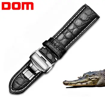 DOM Krokodila Ādas Watchband Īstas Ādas Siksniņas, pulksteņu siksniņas Tauriņš Sprādzes Skatīties, Aksesuāri, Jostas 12mm-24mm