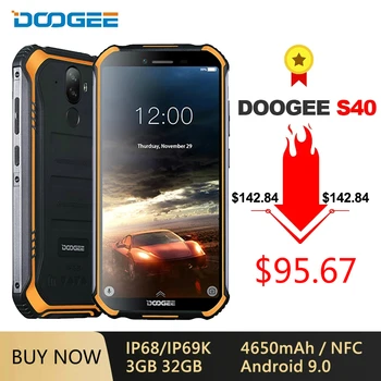 DOOGEE S40 IP68/IP69K 4G Izturīgs Mobilo Tālruni Android 9.0 5.5
