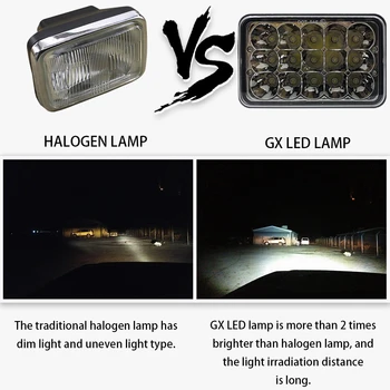 DOT Apstiprināts chrome Projektoru 4x6 collu LED priekšējie Lukturi Taisnstūra H4651 H4652 H4656 H4666 H6545 Ford Kravas automašīna