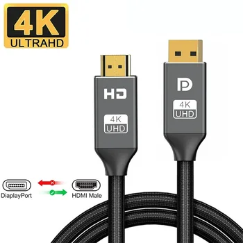 DP, lai HDMI, DisplayPort uz HDMI Kabeli 4K30Hz 1080P 60Hz DP 1.2 Projektoru PS4 PC HDTV Lenovo Klēpjdatoru, Display Port, HDMI Kabelis
