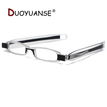 DUOYUANSE Modes portatīvo Lasīšanas brilles 360 Jaunu locīšanas veco rotējošo brilles unisex lasīšanas brilles pildspalvu turētājs brillēm +2.0
