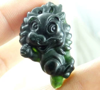 Dabas Black Green Jade Ķīniešu Zodiaks Kulons, Kaklarota, Modes Šarmu, Rotaslietas, Aksesuāri, Roku Cirsts Laimīgs Amuletu Dāvanas