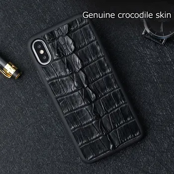 Dabas Krokodila Ādas tālrunis lietā par iphone X 12 Mini 11 Pro MAX XS Max XR 6S 6 7 8 plus 5 5S SE 2020. gadam Pilnībā aizsardzības gadījumā